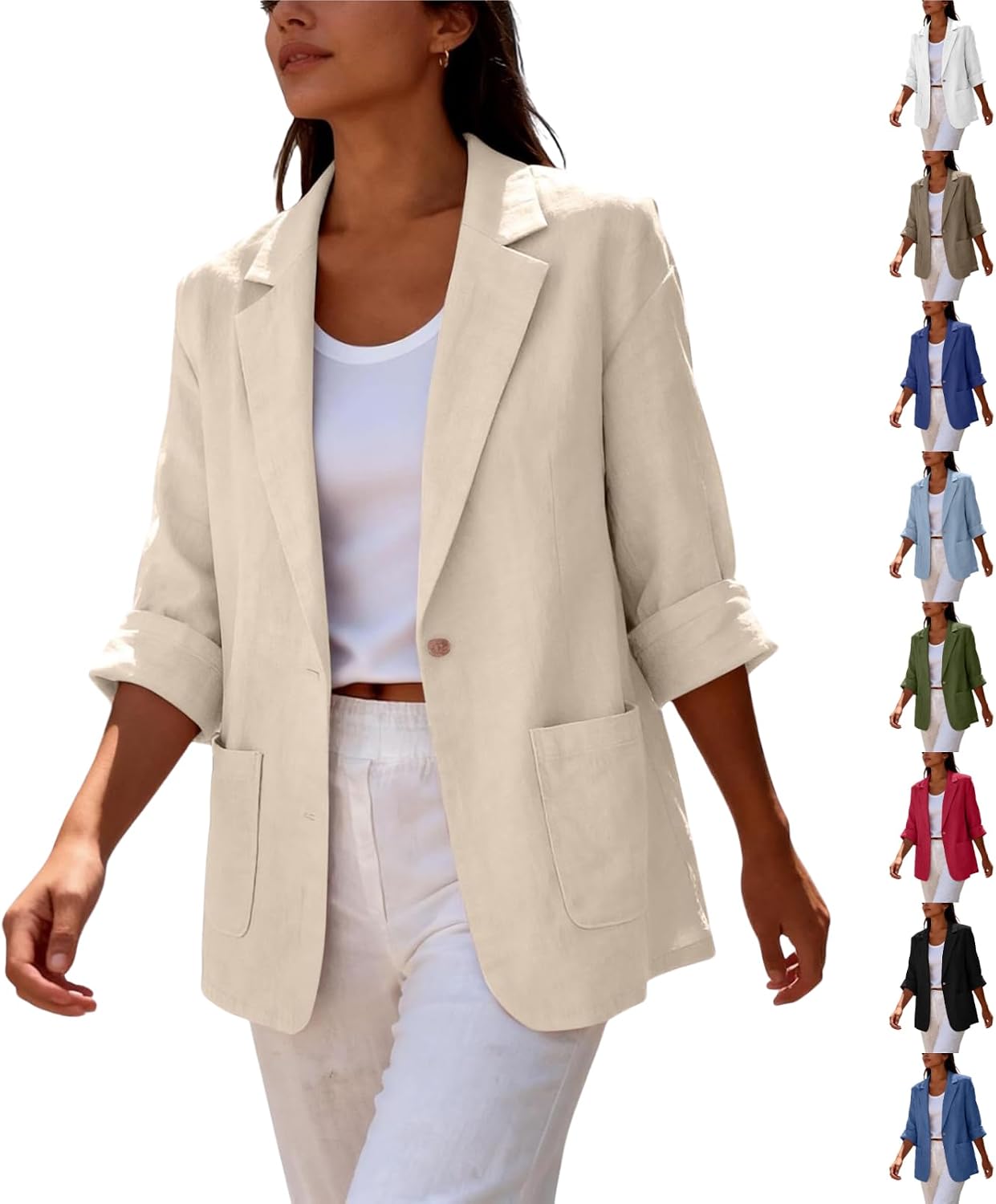 Blazer Femme en Lin et Coton