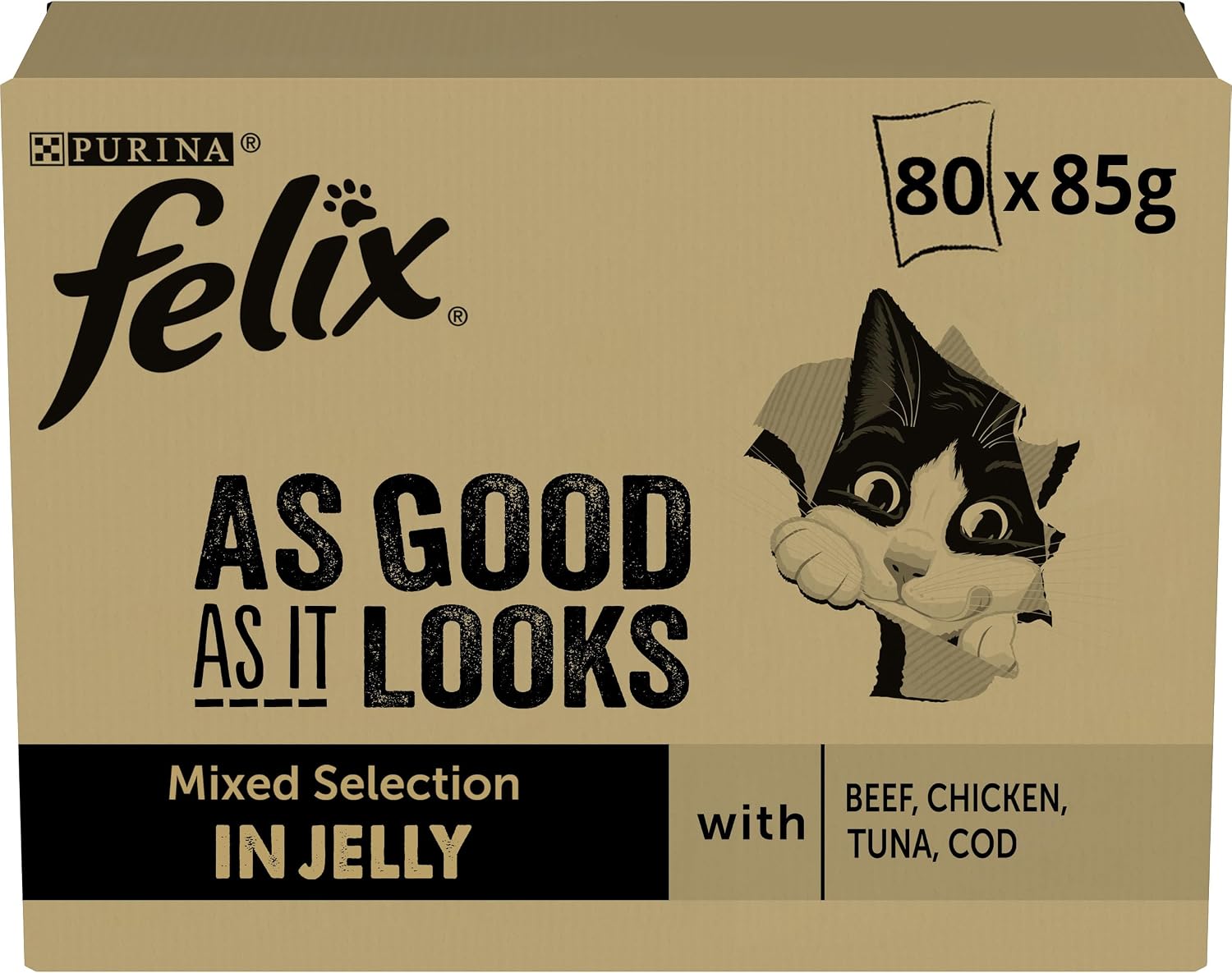 Lot 80 Sachets FELIX Tendres Effilés en Gelée